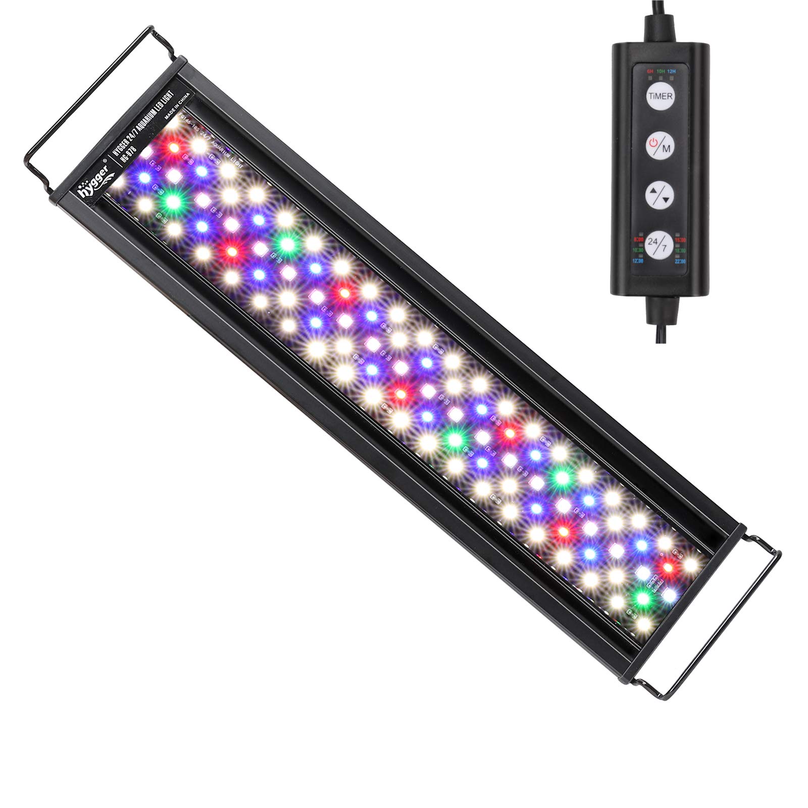 Hygger LED Aquarium Light: Timer, 24/7 Cycle, Full Spectrum 18-24″