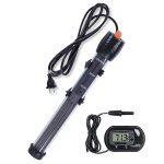 Orlushy 300W Adjustable Submersible Aquarium Heater with Thermometer & Suction Cups