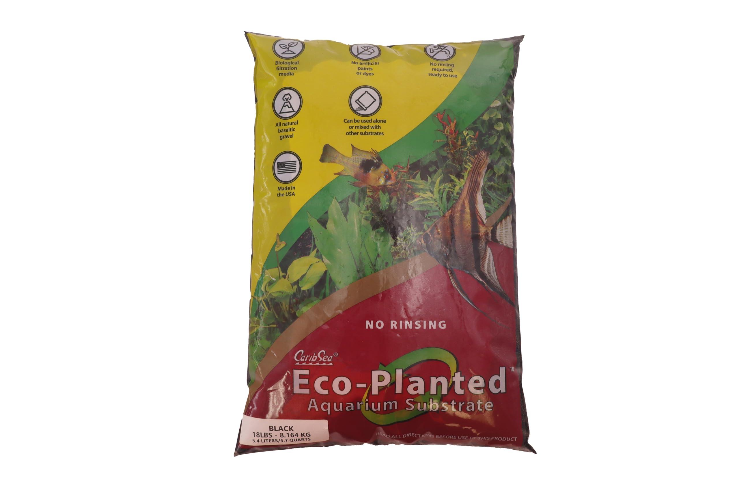 CaribSea Black Eco Planted Aquarium Substrate, 18lb Bag