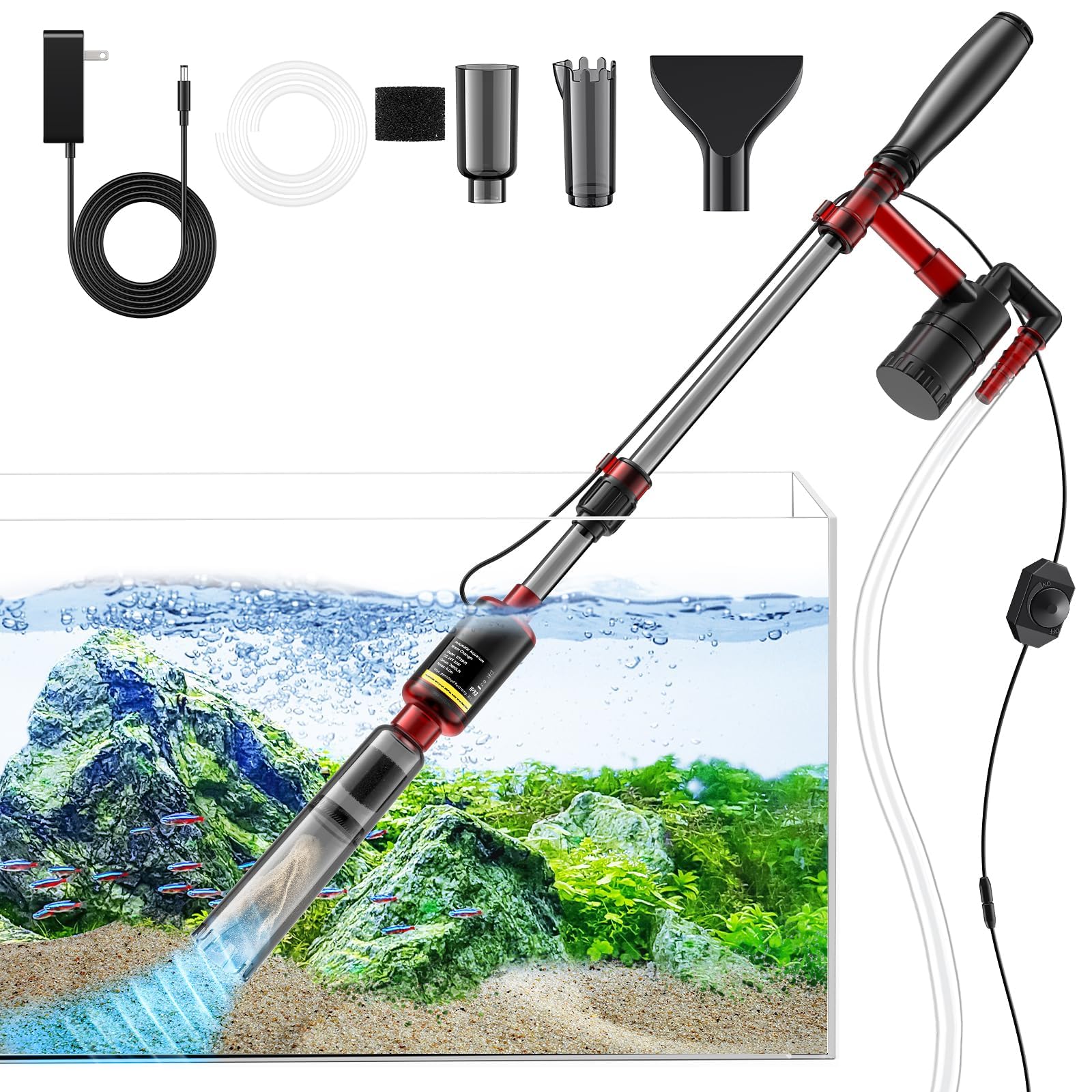 Brand Name: Electric Fish Tank Cleaner - 530GPH Gravel Vacuum Kit