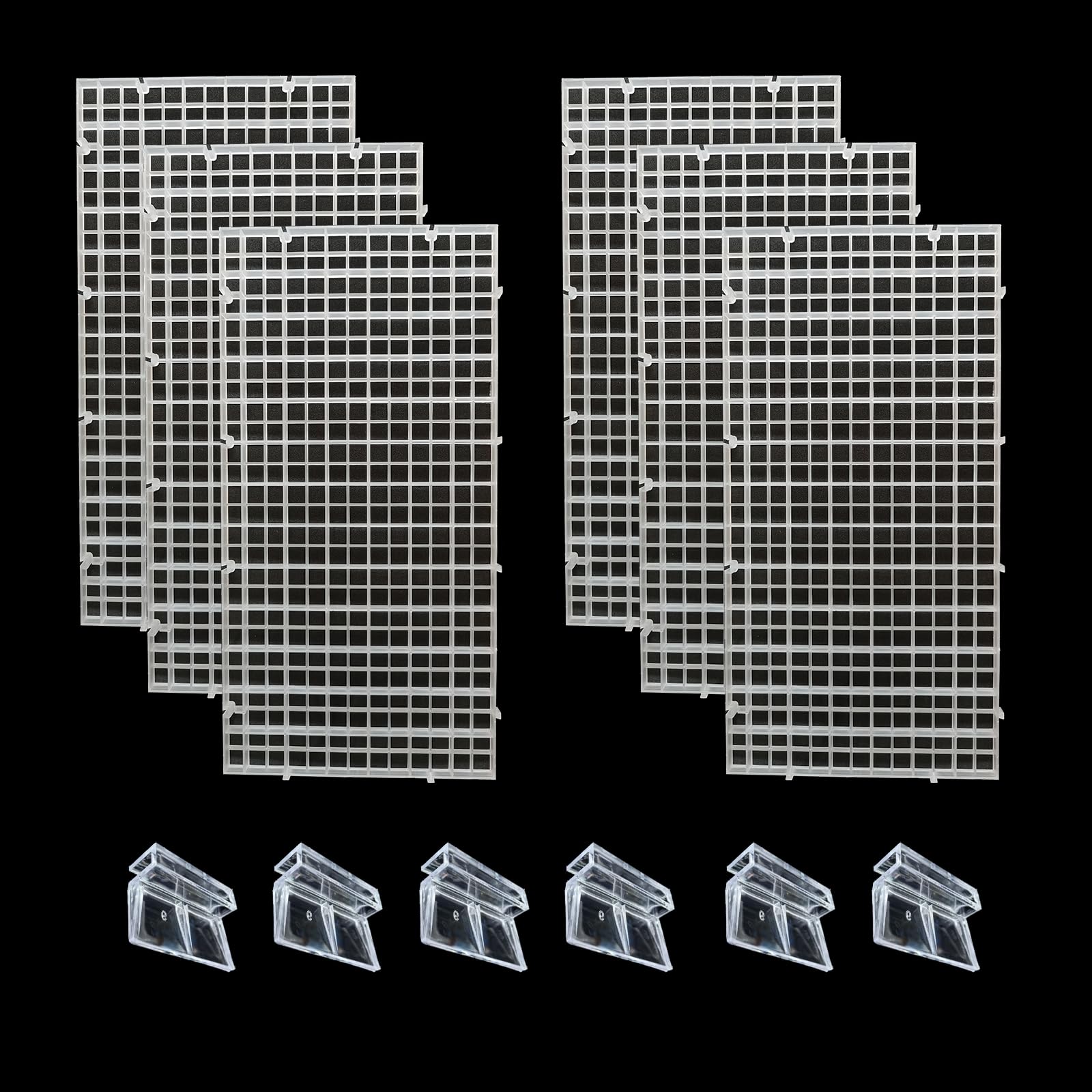 JBBCMY 6 PCS Aquarium Divider Grid Panel with Clips