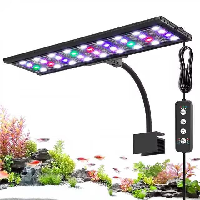 AQQA 11W LED Aquarium Light with 24/7 Mode and Timer