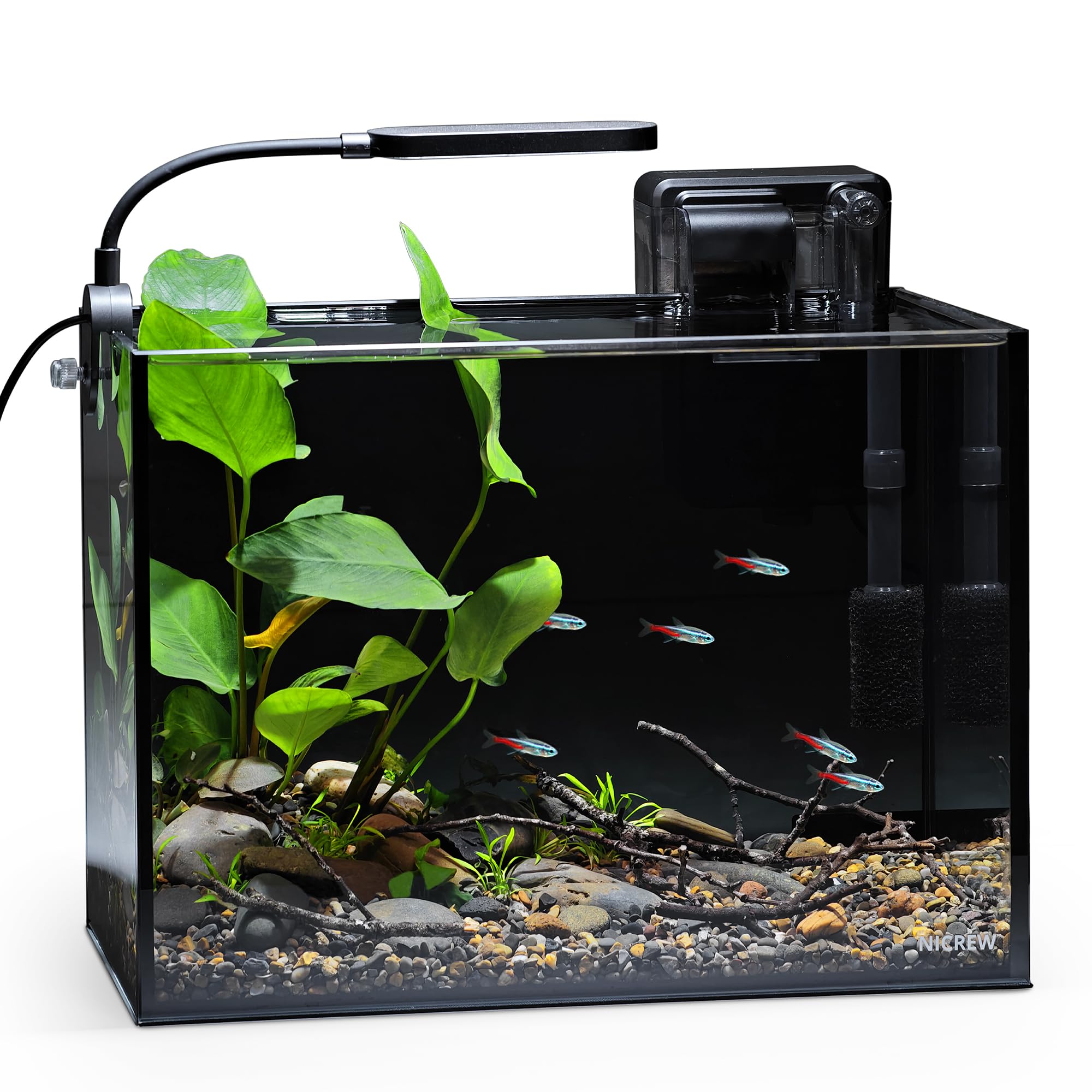 NICREW Nano Nature Aquarium Kit: 2.5 Gallon Rimless Fish Tank